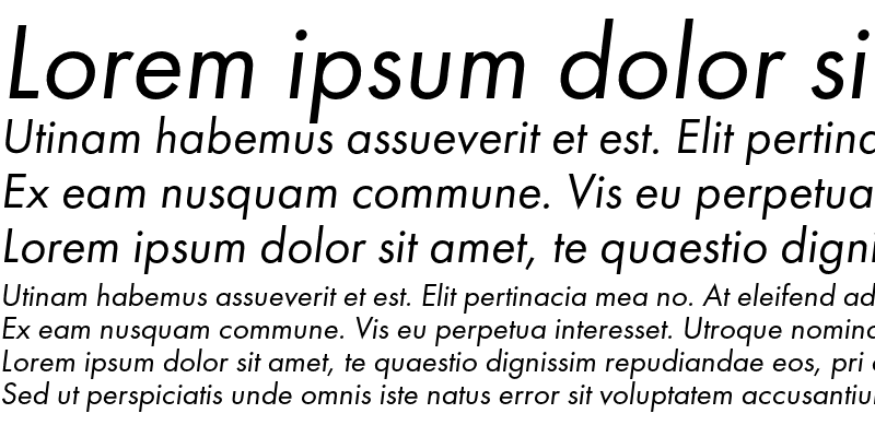 Sample of FuturaBookC Italic