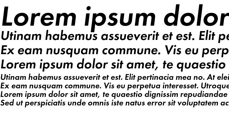 Sample of FuturaDemiC Italic