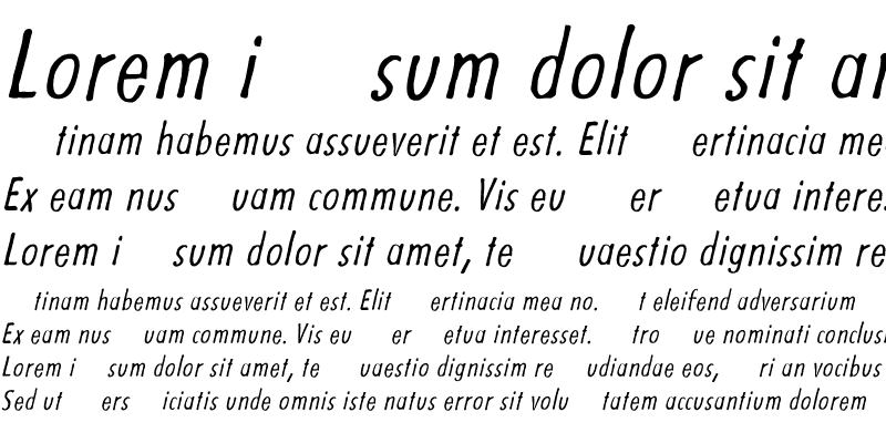 Sample of Futuramano Condensed Light Italic