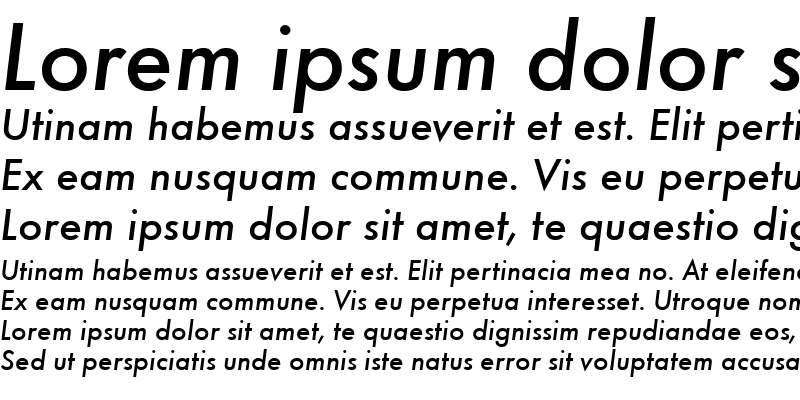 Sample of FuturaTEEMed Italic