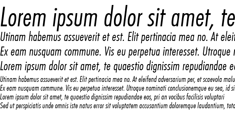 Sample of FuturaTLigCon Italic