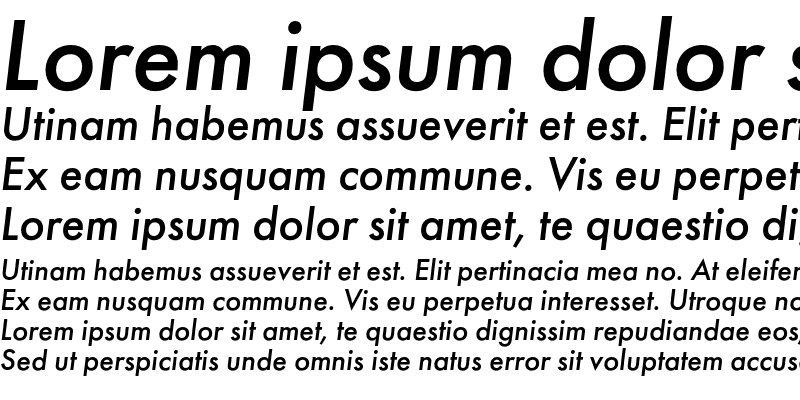 Sample of FuturisC Italic