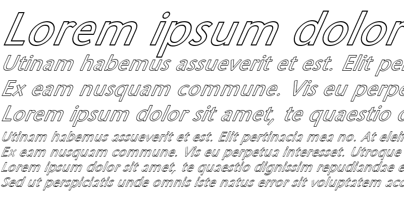 Sample of FZ BASIC 25 HOLLOW ITALIC