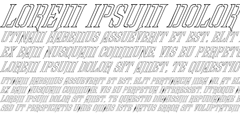 Sample of FZ BASIC 41 HOLLOW ITALIC