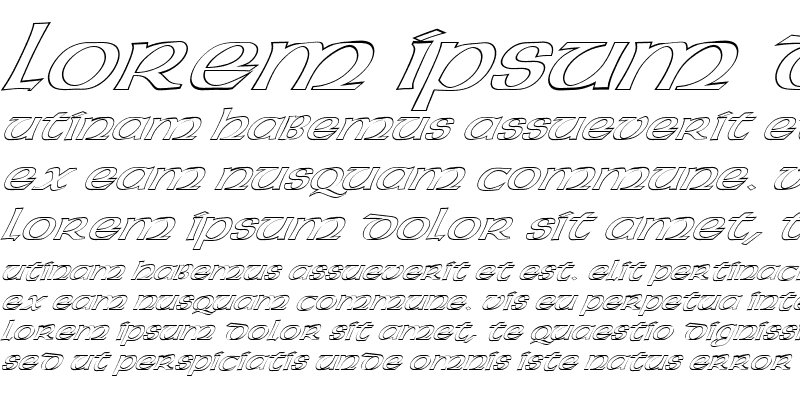 Sample of FZ BASIC 43 HOLLOW ITALIC Normal