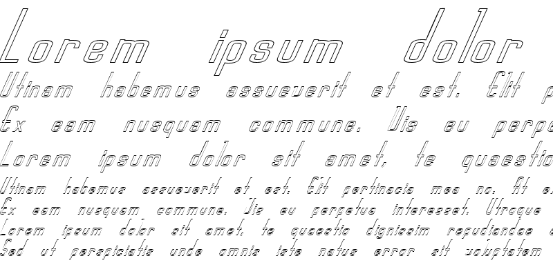 Sample of FZ BASIC 44 HOLLOW ITALIC