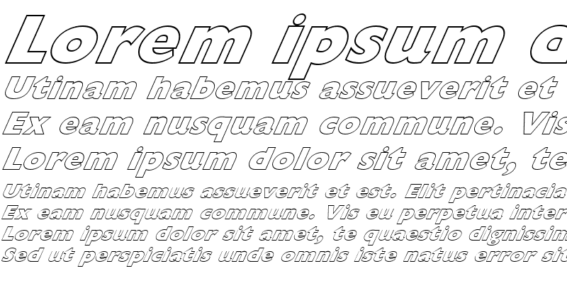 Sample of FZ BASIC 57 HOLLOW ITALIC