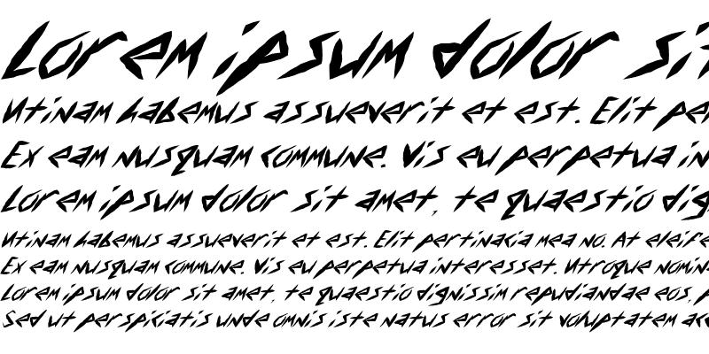 Sample of FZ UNIQUE 17 MANGLED ITALIC Normal