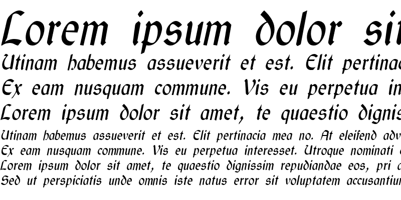 Sample of GaelicCondensed Italic