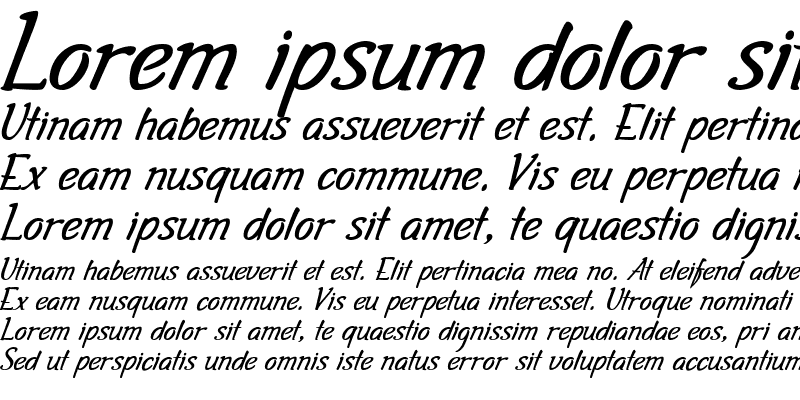 Sample of Gala Script Italic