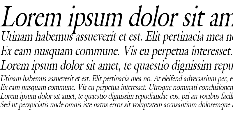 Sample of GalantThin Italic