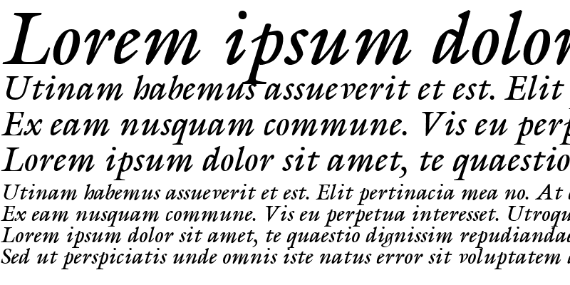 Sample of Galliard Italic