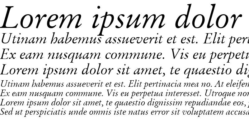 Sample of Garamand Classic Book Italic