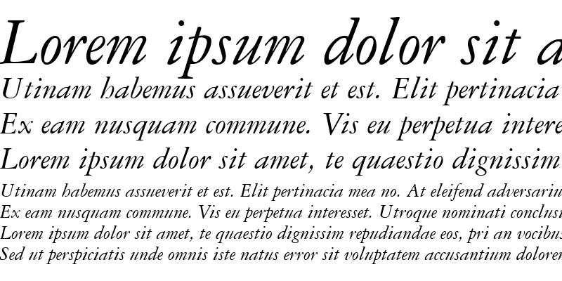 Sample of Garamond 3 LT Italic