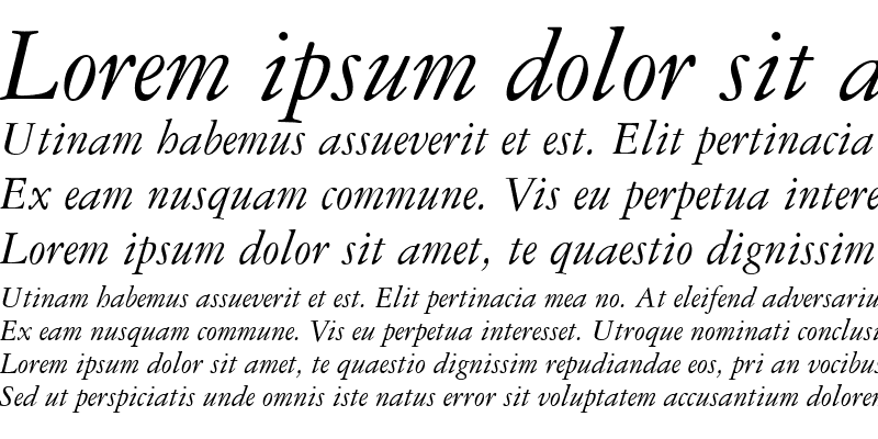 Sample of Garamond 3 SC Italic