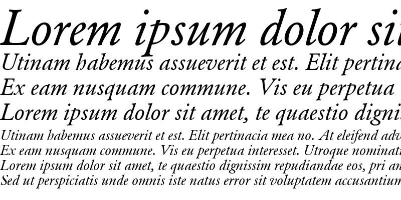 Sample of Garamond BE Italic