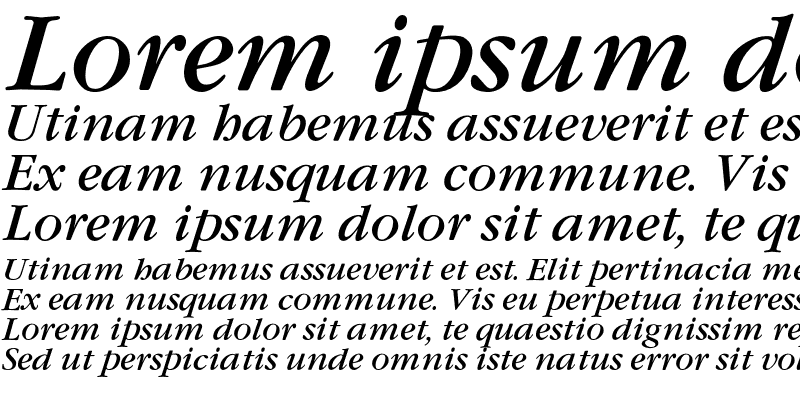 Sample of Garamond Book Italic