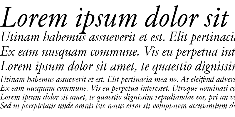 Sample of Garamond Classico Italic