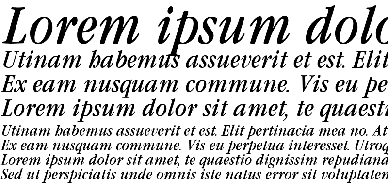 Sample of Garamond Condensed Italic