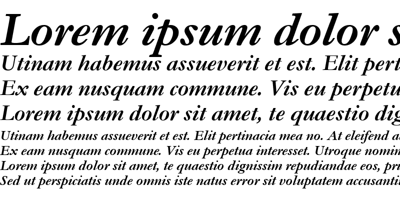 Sample of Garamond MT Bold Italic