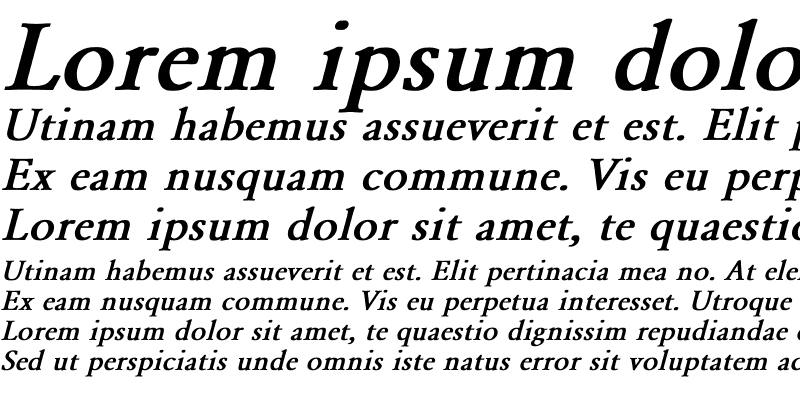 Sample of Garamond-Normal Bold Italic