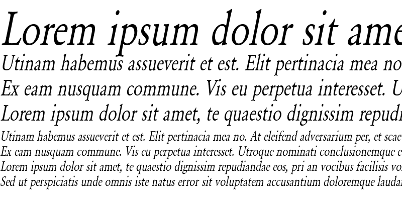 Sample of Garamond-Normal Condensed Italic