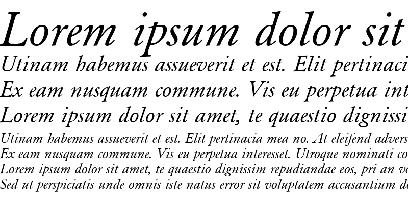 Sample of Garamond Normal-Italic