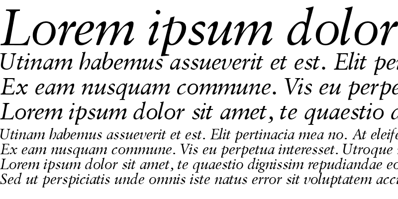Sample of GaramondRetrospectiveOSSSK Italic