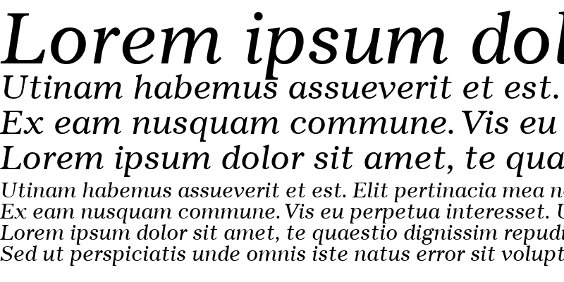Sample of Gazette LT Roman Italic