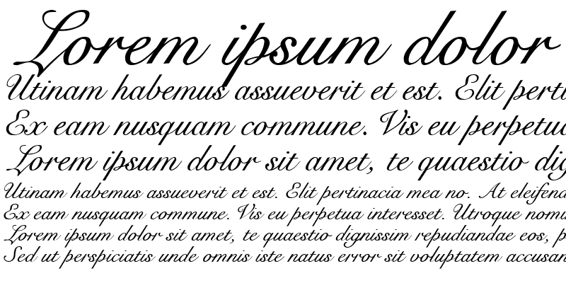 Sample of GE Cygnus Script Italic