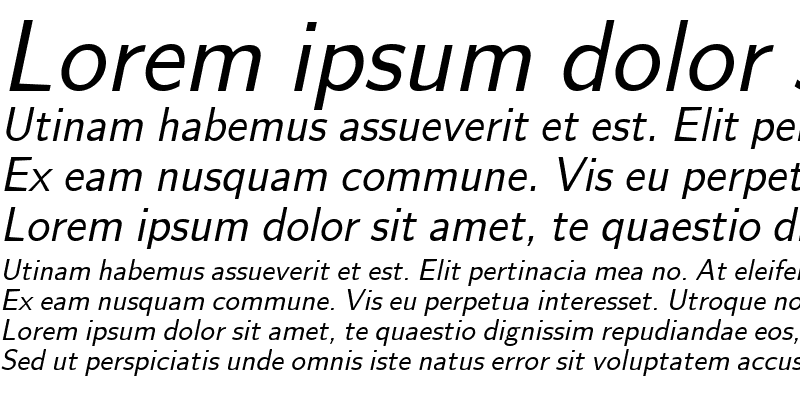 Sample of GE Novus Sans Italic