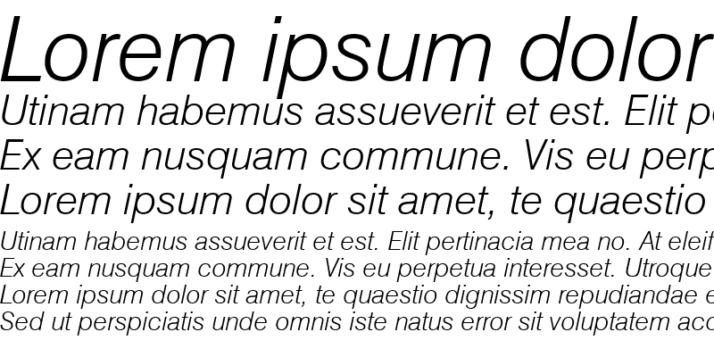 Sample of GenevaLght Italic