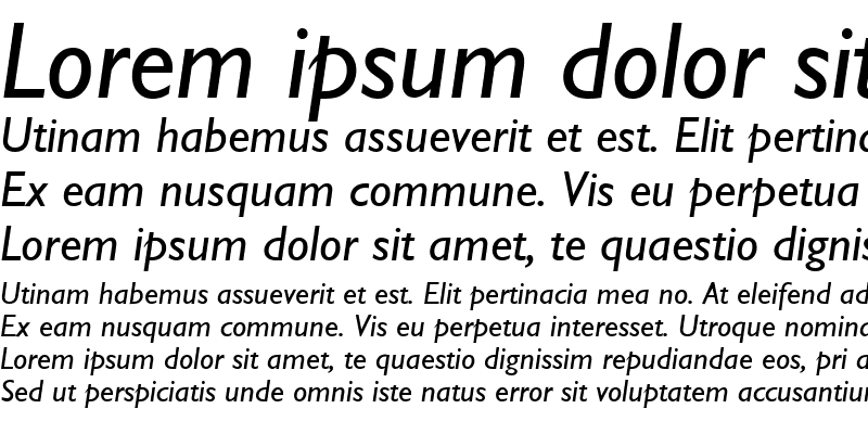 Sample of Gentle Sans Italic