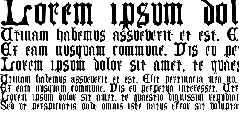 Sample of German Blackletters, 15th c. Regular