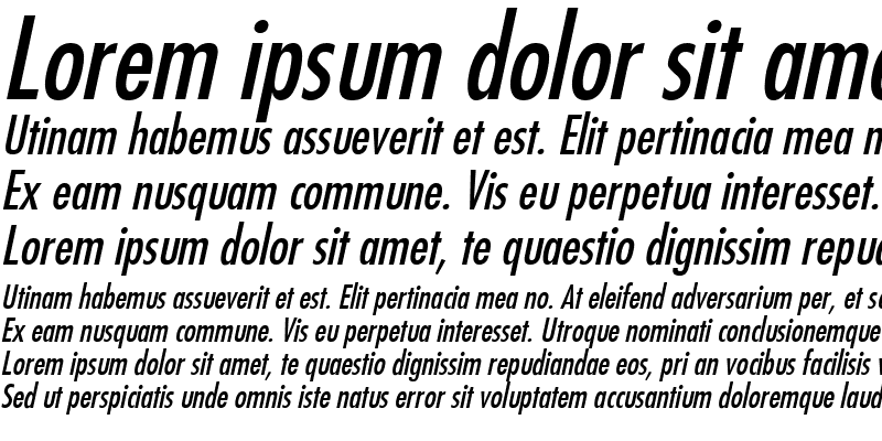 Sample of GermanCondensed Italic
