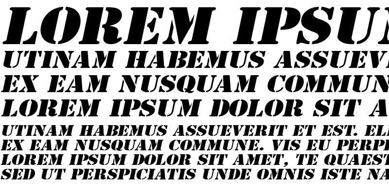 Sample of GI Stencil-Extended Italic