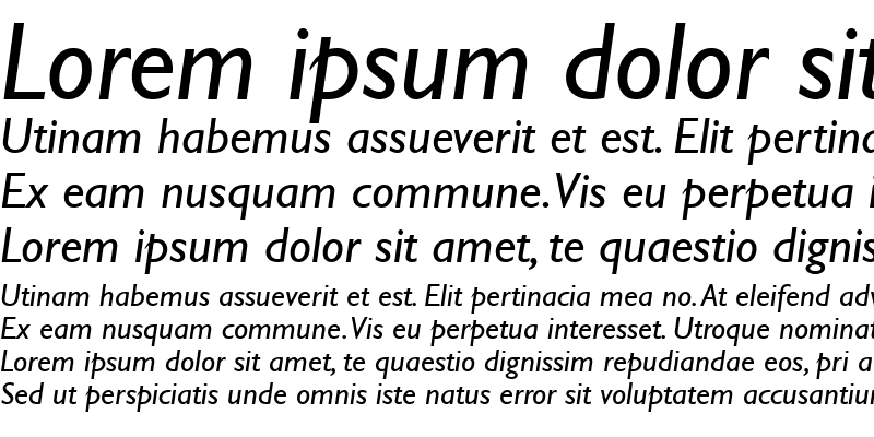 Sample of GillSans Italic