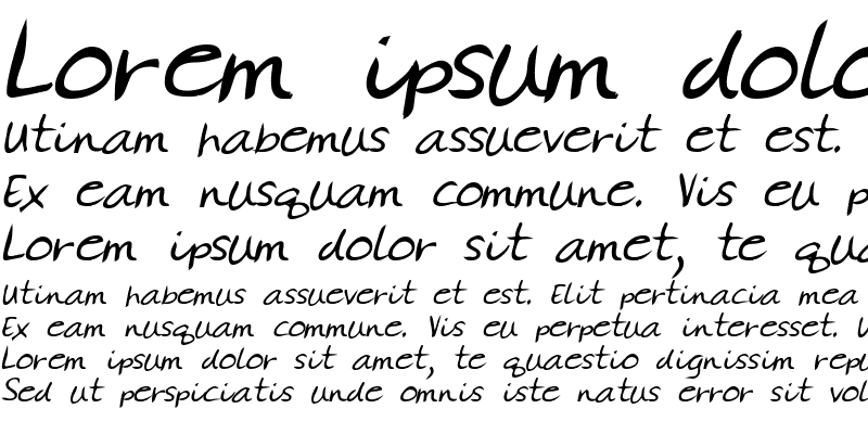 Sample of GinasHand Bold Italic