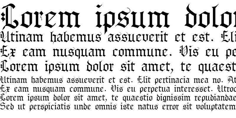 Sample of Gothenburg Fraktur UMZ1