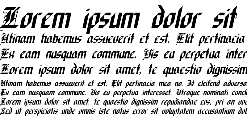 Sample of Gothic-Condensed Italic