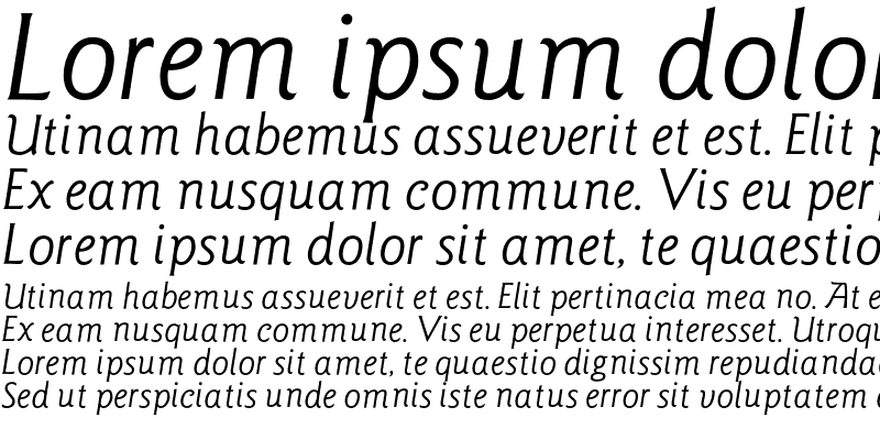 Sample of Goudy SansBook Italic