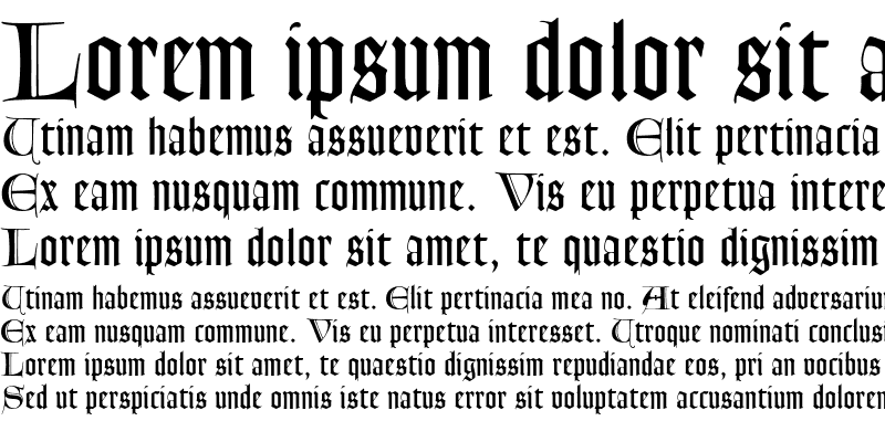 Sample of Goudy Text MT Lombardic Capital
