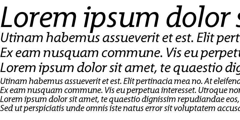 Sample of Grandesign Neue Roman Italic