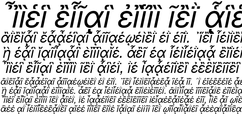 Sample of GreekSansAncientSSK Italic
