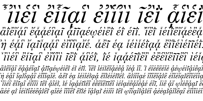 Sample of GreekTimesAncientSSK Italic