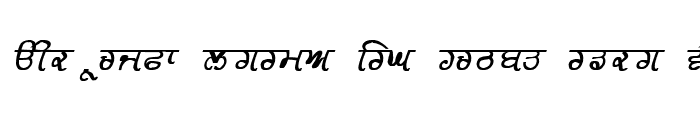 Preview of GurmukhiLys 030 Bold Italic