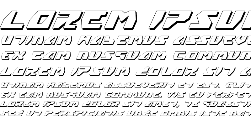 Sample of Gyrfalcon 3D Italic