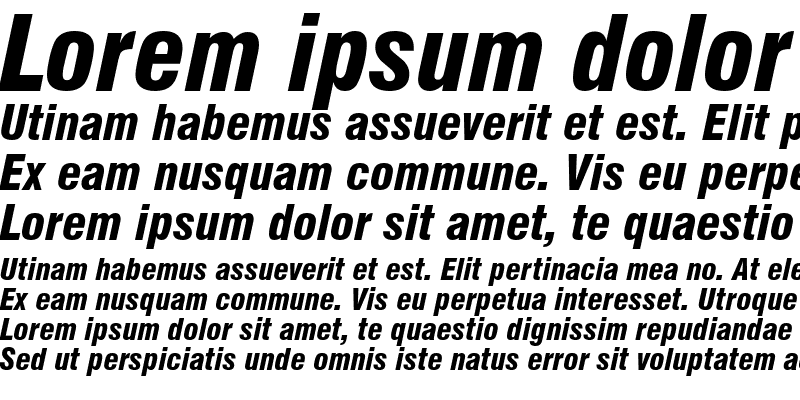 Sample of HalvettBlackCond Italic