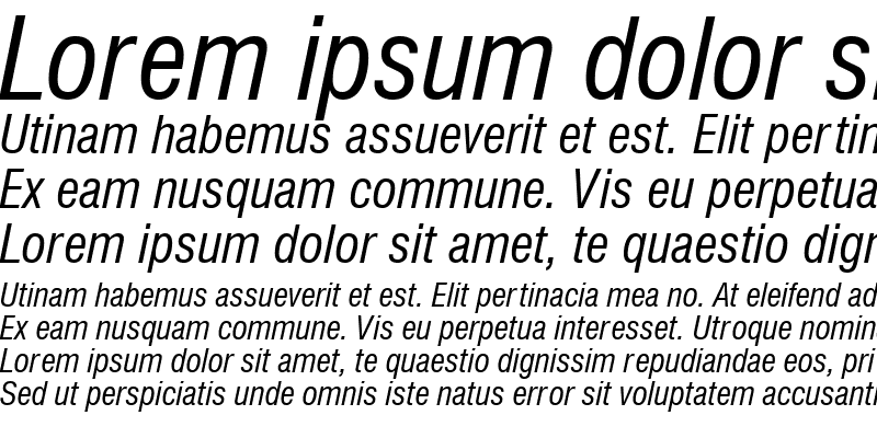 Sample of HalvettCondensed Italic