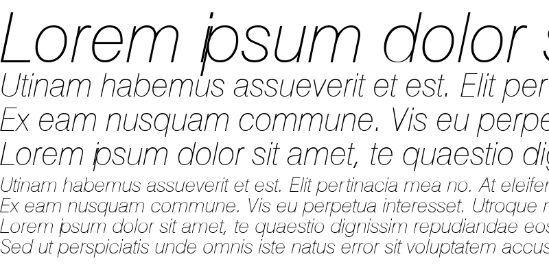 Sample of HalvettThin Italic